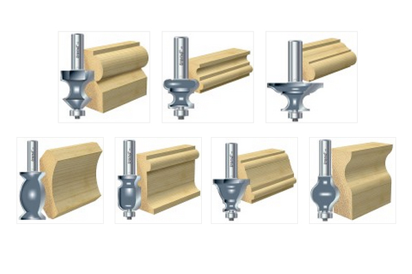 Examples of different types of edge moulding router cutter