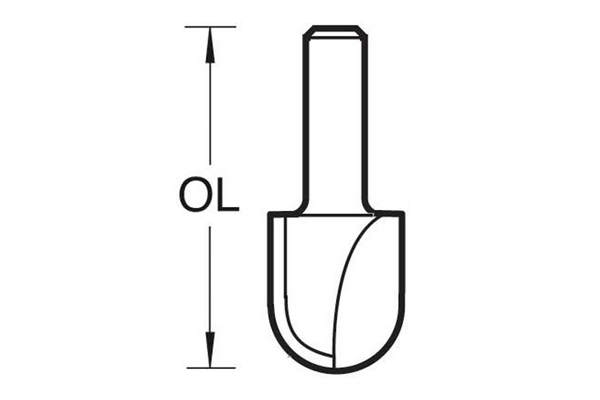 How to measure the overall length of a radius router cutter