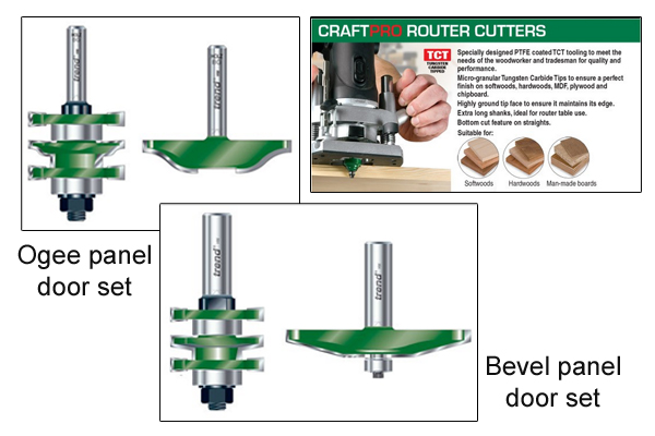 Ogee and bevel routing bits