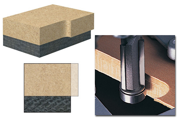 Image showing how bottom guides can be used to trim lippings flush with the rest of a workpiece