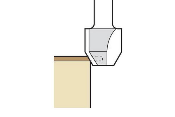 Image showing a combination cutter bevelling the edge of a workpiece