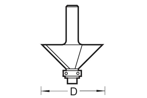 Diagram showing how to measure the diameter of a bit's cutting area