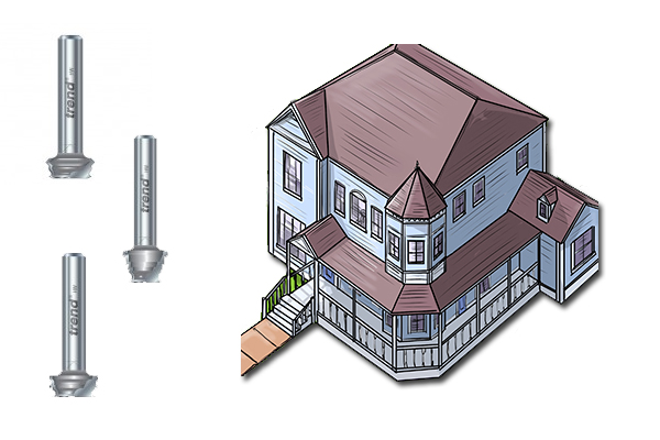 Examples of different doll's house moulding cutters