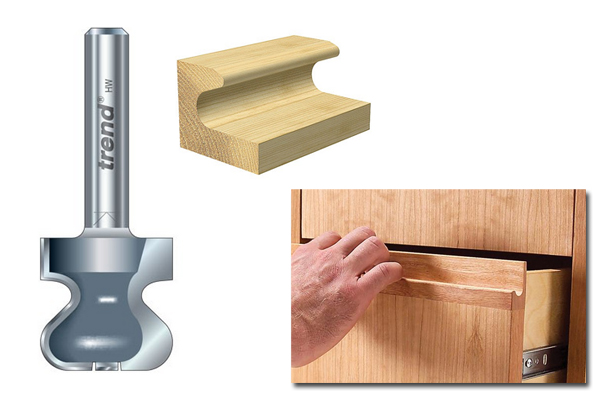 An example of a draw pull router cutter