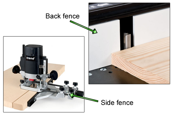 An example of the types of guide that can be used with finger jointing router cutters