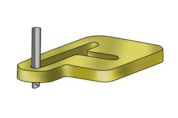 Image showing that a down-cut router bit can be used for through cutting