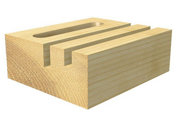 Grooves cut into a wooden workpiece by routing tools
