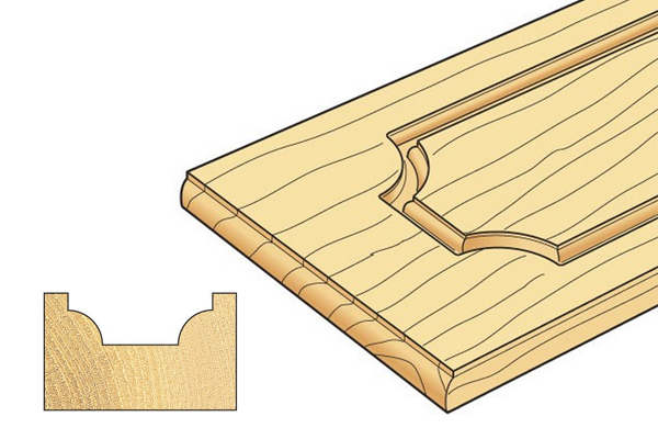 Example of the type of groove that can be created by an ovolo router cutter