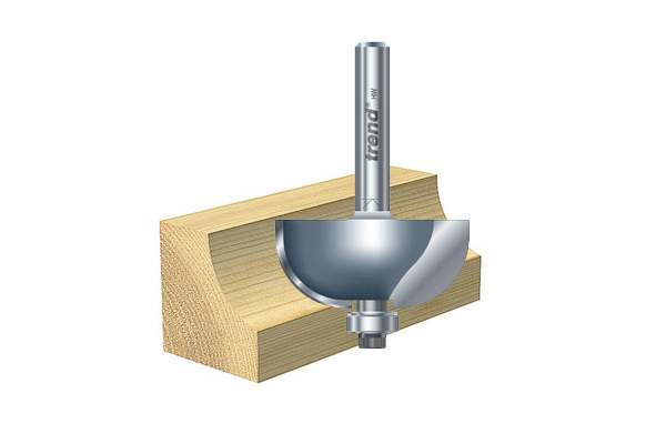 Image to illustrate that cove router cutters do not have the bottom cut facility