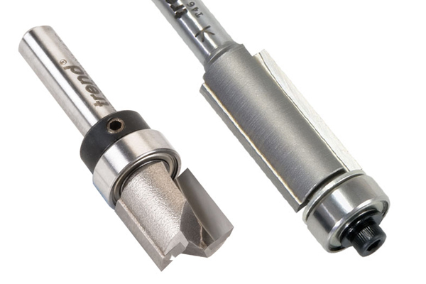 Trimming and profiling router cutters with different numbers of flutes