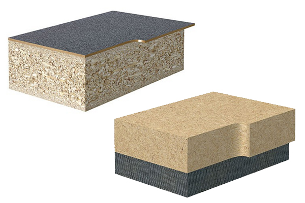 Image to illustrate the process of trimming the top layer of a material to create a flush edge