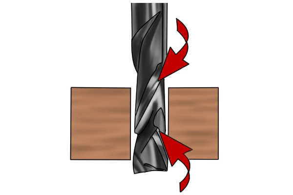 An example of an up-down-cut spiral bit