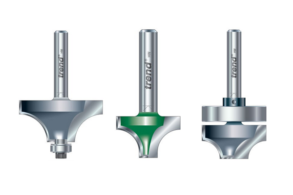 Image showing the potential locations for guides on ovolo router cutters