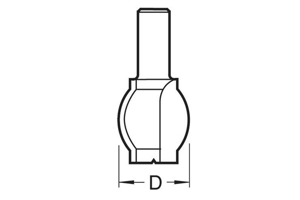 Diagram showing how to measure the diameter of a staff or sunk bead jointer router cutter