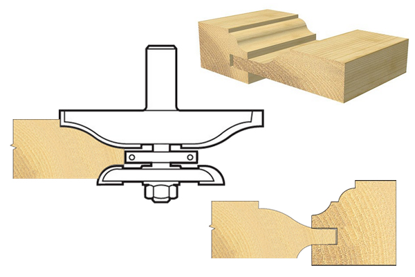 Profile created by a horizontal raised panel router cutter