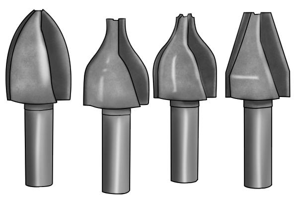 Examples of different types of vertical raised panel cutter