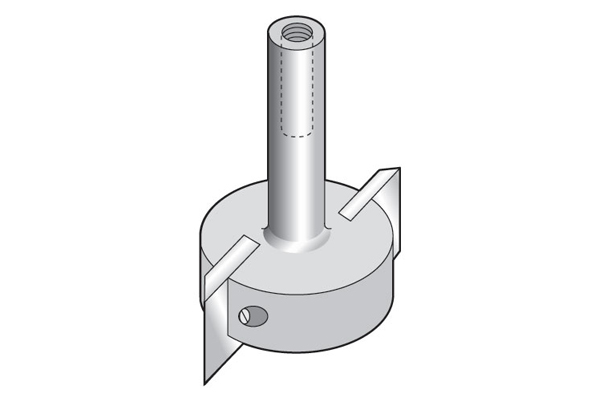 A router cutter with two blades 