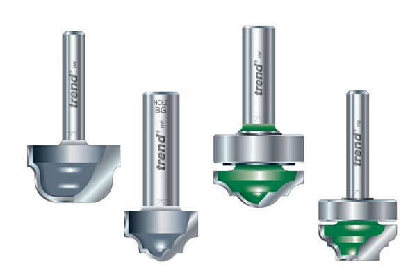 Examples of different types of panel moulding router cutter