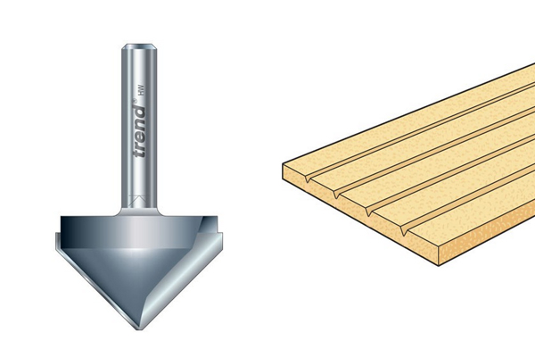 Diagram to show how fluting appears on a wooden workpiece