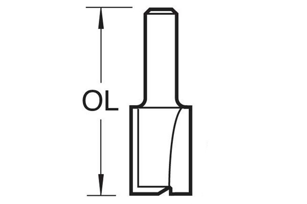 Diagram showing how to measure a bit's overall length