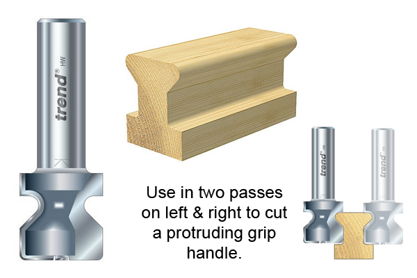Another example of a drawer pull router cutter with an example of the different shape that it can create