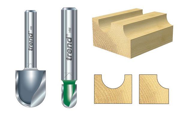 Different varieties of radius router cutter