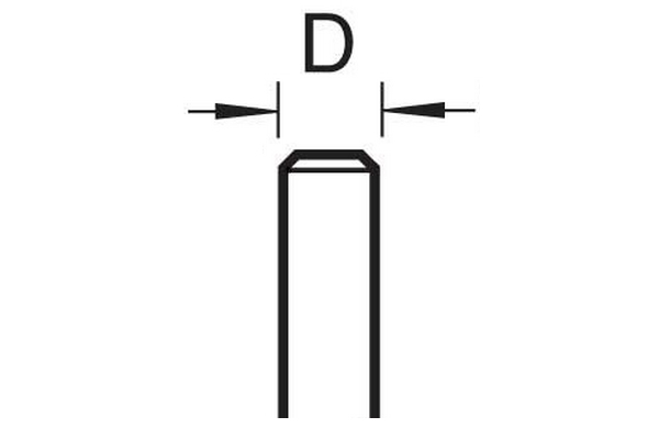 Diagram showing how to measure a shank's diameter