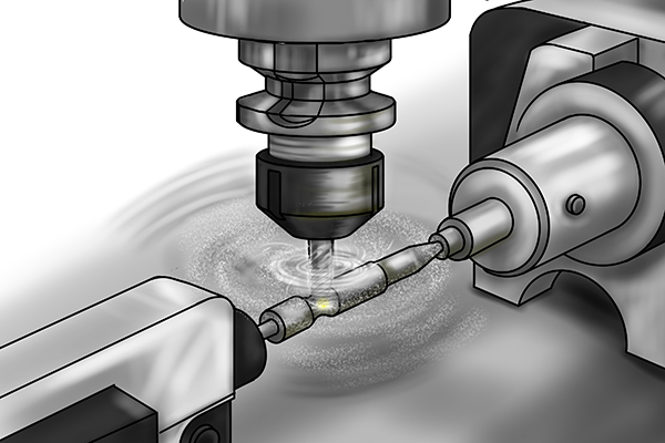 A cutter being created on a CNC milling machine