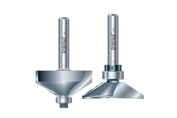 Bevel scriber and profiler router cutters