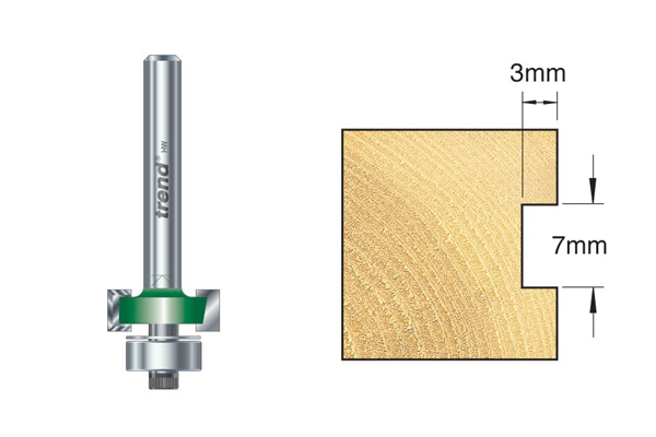 An example of a plain pile carrier cutter showing the measurements of the recess it creates for weather seals