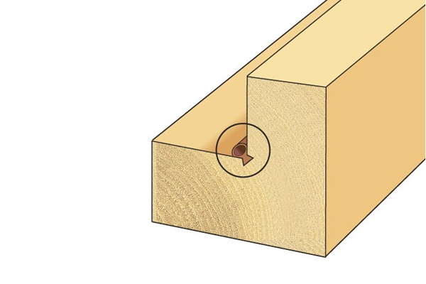 Diagram showing how a routaseal strip inserts into a window frame
