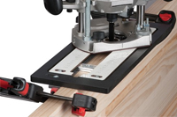 Trend adjustable lock jig for routing recesses and mortices for lock to be fitted to doors