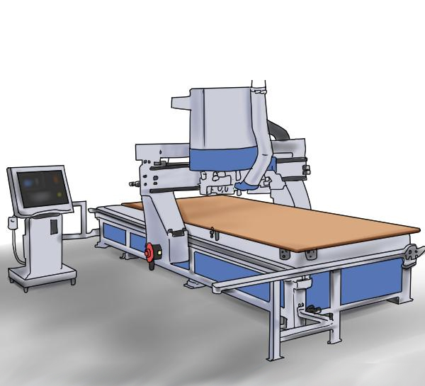 CNC router, industrial router, routing ceramic and glass