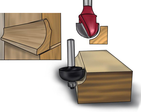 cove cuts with radius router cutters