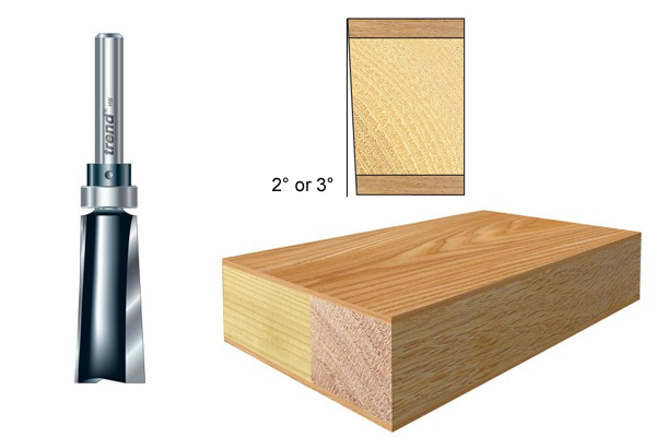 Shank mounted bearing guided door leading edge router bit