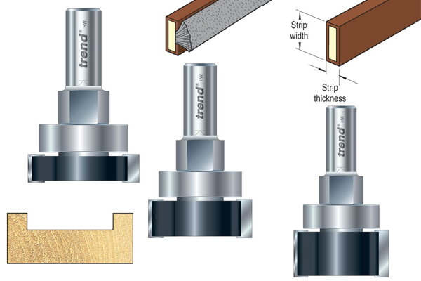 Intumescent strip recessor for routing recesses in door edges