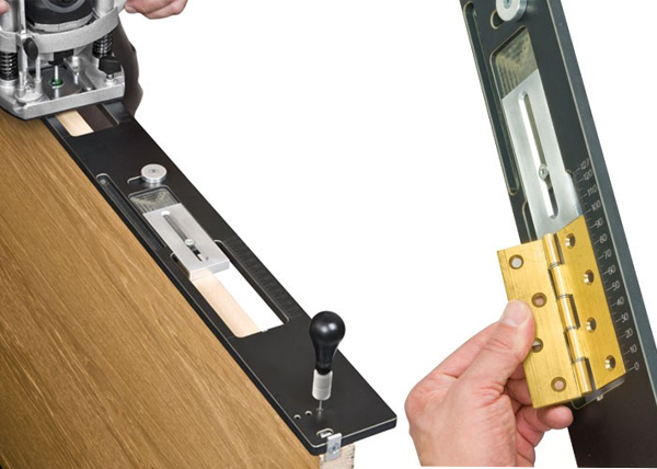 Trade hinge jig for routing hinge recesses  