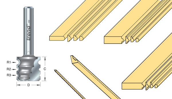 Triple beading router bit for doll's houses