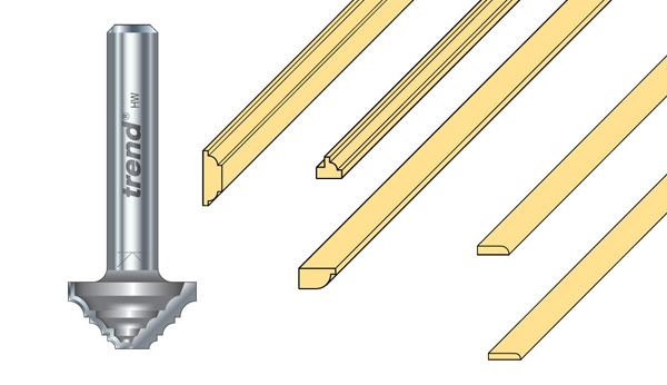 Triple ogee router bit for making parts for doll's houses